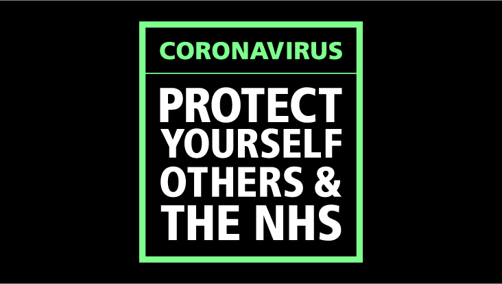 Text image saying coronavirus protect yourself and others
